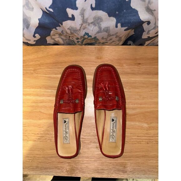 Brighton Shoes - Brighton ‘Julie’ vintage Slip-on Loafers red , Size 6